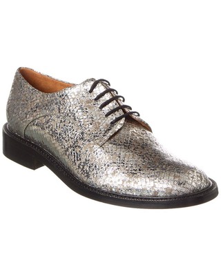 Женские оксфордские туфли Clergerie Rosie из кожи на шнуровке серебристого цвета 36,5