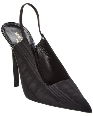 Женские туфли-лодочки на плоской подошве Saint Laurent Raven 110 в крупный рубчик