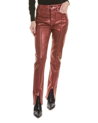Джинсы-сигареты Hudson Jeans Harlow Ultra High-Rise с корицей и блестками, женские красные
