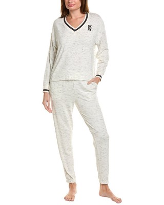 Dkny 2Pc Top & Jogger Set Womens White L