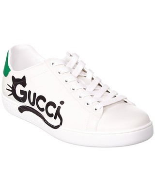 Женские кожаные кроссовки Gucci Ace Kitten из кожи котенка