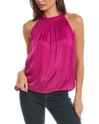 Бархатный женский топ с кристаллами от Graham & Spencer, красный M