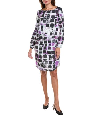 Женское платье-рубашка с воротником-стойкой St. John Bateau