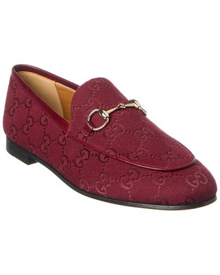 Женские парусиновые мокасины Gucci Horsebit Gg Красный 36