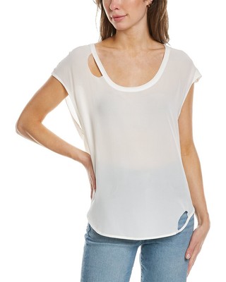 

Женская шелковая футболка Chaser Deconstructed Shirttail, белая, Белый