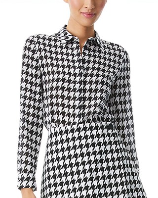 

Женский шелковый топ с планкой Alice + Olivia Willa, Z white/black