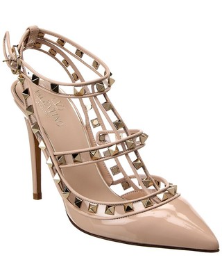 

Женские лакированные и виниловые туфли Valentino Rockstud Caged 100, Розовый, NA