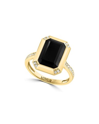 Effy Fine Jewelry Кольцо с бриллиантом и ониксом 14 Карат 2,52 Карата Женское 7