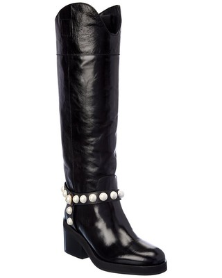 

Jimmy Choo Tonya 70 Кожаные женские сапоги до колена черные, Черный, NA