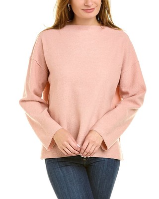 

Женский шерстяной свитер Eileen Fisher с воротником-воронкой и коробкой, Розовый