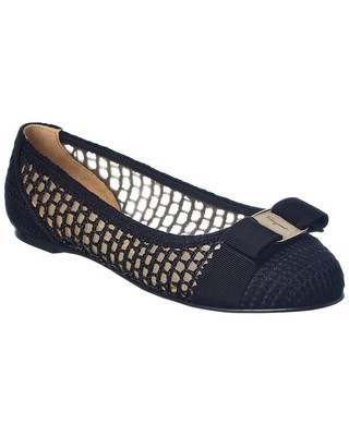 

Женские кроссовки Ferragamo Varina из рафии и сетки на плоской подошве, Nero, NA