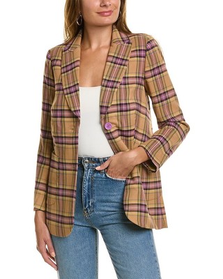 

Женский блейзер в клетку Manoush Big Tartan, Бежевый, NA