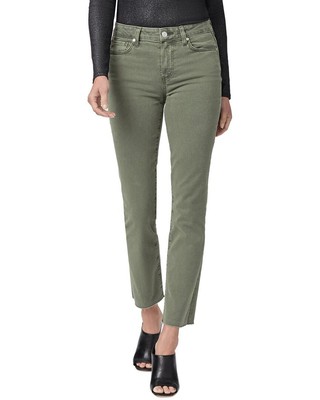 

Джинсы Paige Denim Cindy Vintage с начесом оливкового цвета, прямые женские джинсы до щиколотки с высокой посадкой, Vintage brushed olive, NA