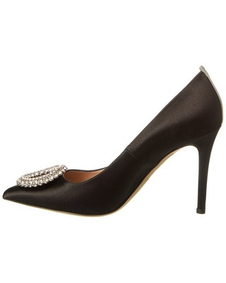 Pre-owned Sjp By Sarah Jessica Parker Noussa 100 Satin Pump Women's In Black