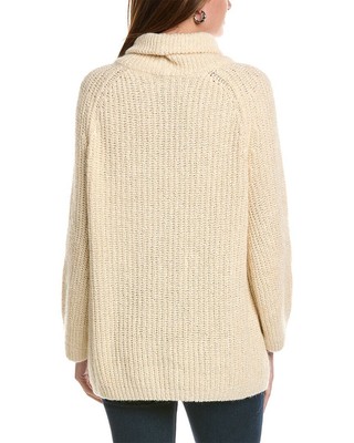 Pre-owned Lafayette 148 York Blouson Silk & Mohair-blend Sweater Women's White L