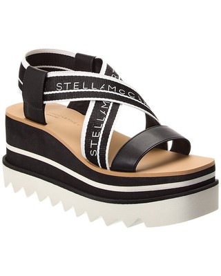 

Женские сандалии на платформе в полоску Stella Mccartney Sneak-Elyse, черные, Черный, NA