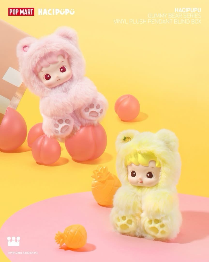 HACIPUPU Gummy Bear Series-Vinyl Plush Pendant Peach Flavor