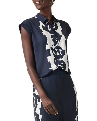 Nic+Zoe Rose Bloom Top Womens Blue Xs