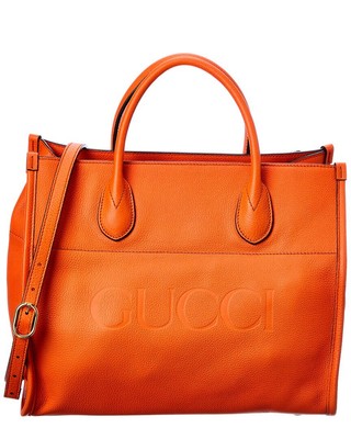 Маленькая кожаная сумка с логотипом Gucci, женская оранжевая