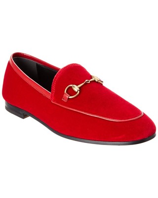 Женские бархатные мокасины Gucci Jordaan