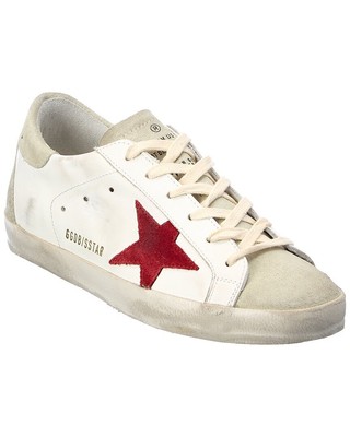 Женские кроссовки Golden Goose Superstar из кожи и замши белые 35