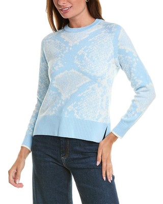 Женский свитер из смеси кашемира Alashan Cashmere Ziggy синего цвета L