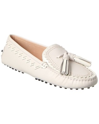 Кожаные мокасины Tod S Женские белые 37