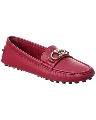 

Женские кожаные лоферы Ferragamo Gancini красные 7,5 C, Красный, NA