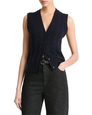 Vince Cable Button Wool & Cashmere-Blend Vest Womens  M