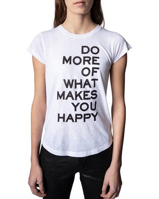 

Женская узкая футболка Zadig - Voltaire Happy Happy, Blanc