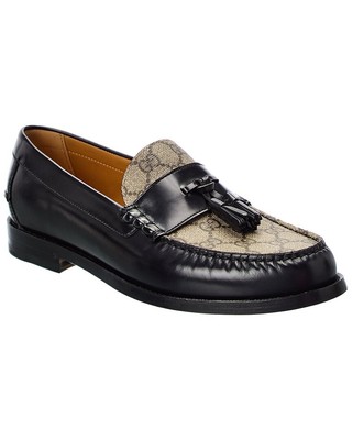 

Мужские лоферы Gucci Gg Supreme из ткани и кожи 9,5, Черный, NA