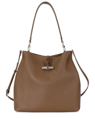 Женская сумка-хобо из натуральной кожи Tiffany & Fred Paris коричневого цвета