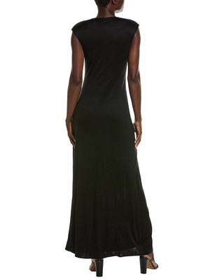 Pre-owned St John St. John V-neck Silk Gown Women's Black 2