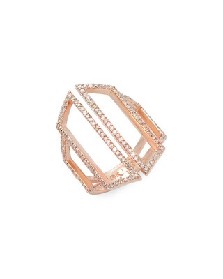 Effy Fine Jewelry Кольцо с бриллиантом и розовым золотом 14 Карат Женское 7
