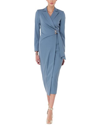 Pre-owned Bgl Wool-blend Midi Dress Women's In Blue