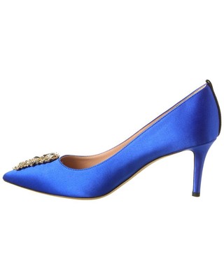 Pre-owned Sjp By Sarah Jessica Parker Tempest 70 Satin Pump Women's In Blue
