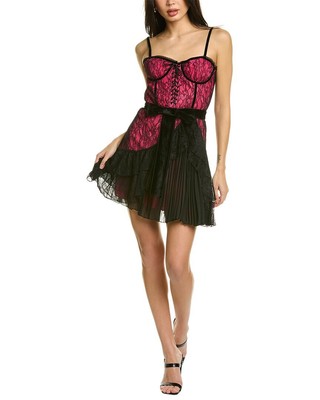 

Женское кружевное мини-платье Alice + Olivia Chantil, Черный