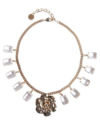 Pre-owned Carolina Herrera Flora Drop Necklace Women's
