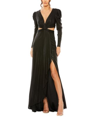 Женское металлическое платье с вырезом на рукаве Mac Duggal Princess
