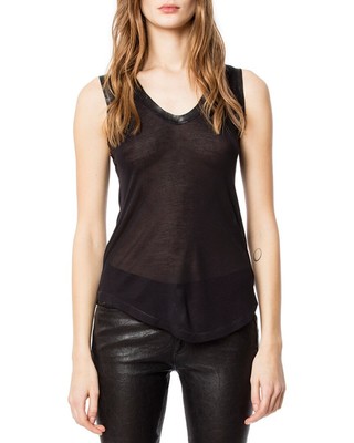 

Женская футболка Zadig - Voltaire Tam из фольги Debardeur размера, Noir