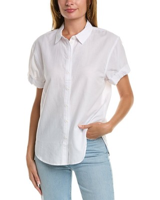 

Madewell Clean Central Рубашка из смесового льна женская белая, Белый