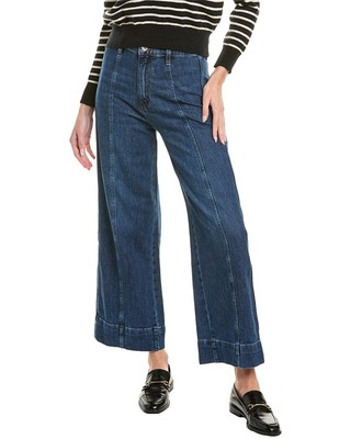 Джинсовая ткань в рамку Женские джинсы Etta с широкими штанинами по швам синего цвета 31