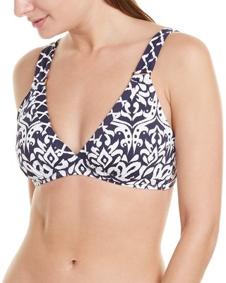Женский топ-бикини Tommy Bahama Ikat Diamonds синего цвета Xxs