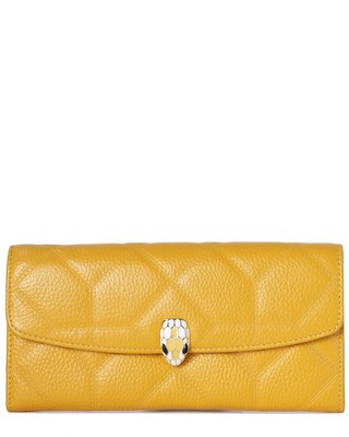 Женский кошелек из стеганой кожи Tiffany & Fred Paris желтого цвета