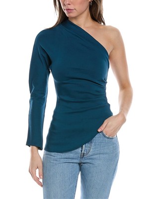 To My Lovers One-Shoulder Top Womens Blue S