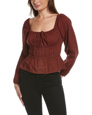 Nation Ltd Блузка с эластичным поясом Gianna Женская красная Xs