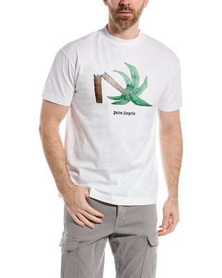 

Классическая мужская футболка Palm Angels Broken Palm, Белый, NA