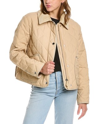 

Женская стеганая укороченная куртка Burberry Diamond с бриллиантами, Бежевый, NA