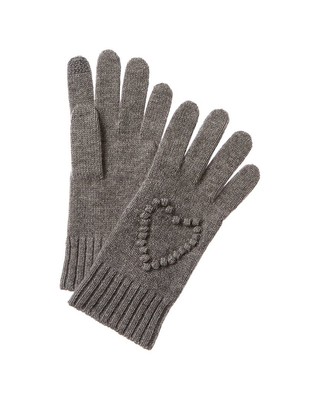 Кашемировые перчатки Hannah Rose Bobble Heart Женские серые