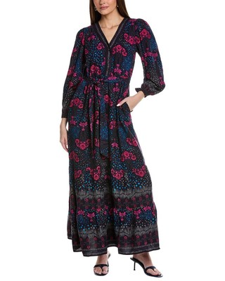 Garrie B Floral Maxi Dress Womens Blue Xl